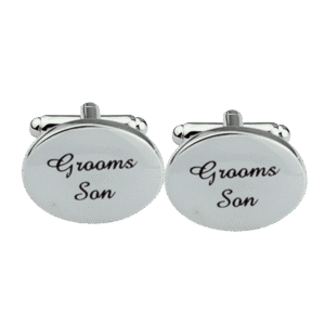 1 Pair Mens Silver Oval Wedding Cufflinks Groom Best Man Usher Page Boy Cuff Link Gift